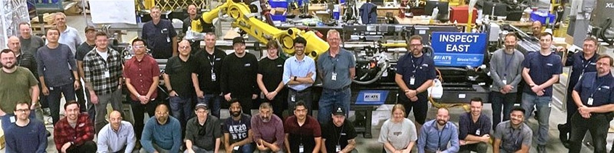 The ATS × Bruce Power Inspect East team, with Noman Maheri highlighted in the centre.